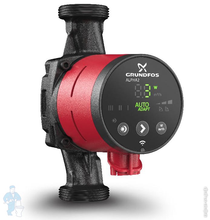 Насос циркуляционный GRUNDFOS New ALPHA2 25-80 180 с гайками 99420015 ...