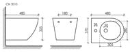 ���� ��������� Ceramicanova Forma 480�370�325 ��������� ��� ���������, ������, �/�, ����� CN3010