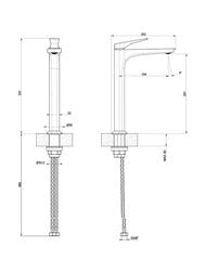 Смеситель для раковины Gessi Ventaglio однозахв. без дон. клапана, со шланг. хром 72004.031