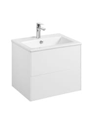 Тумба под раковину AQUATON Сохо 60 1A258001AJ010 588x455x482 подвесная, 2 ящика, белый глянец