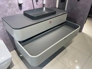 Уценка! Тумба с раковиной Duravit Happy D.2 Plus 1300х408х550 2 ящ., подсветка, цвет: серый матовый