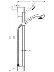 Душевой набор Hansgrohe Crometta 85 Green/Unica`Crometta (ручной душ, шланг, штанга 65см) 27652000 — миниатюра 2