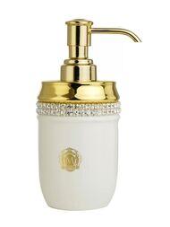 Migliore Dubai Дозатор настольный, керамика, белый/декор золото, swarovski 26593