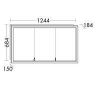 Зеркальный шкаф Burgbad Crono 1244х684х184 LED, выключатель, 2 розетки, зеркальный корпус SPHV120 — изображение 6