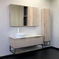 Тумба COMFORTY Порто-120-1(1200х645х520) с раковиной, столешницей, дуб дымчатый 00-00008905