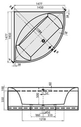 ����� ���������� Villeroy & Boch SQUARO (1450�1450) � �������, ����� UBQ145SQR3V-01