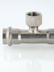 Пресс тройник VALTEC 42х1"Вх42, нерж. сталь, VTi.932.I.420642