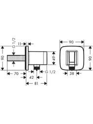 Шланговое подключение Hansgrohe Fixfit Q 26887000 с держателем, хром — миниатюра 2
