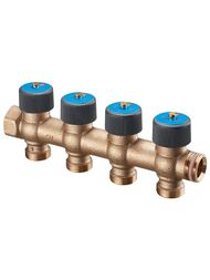 Гребенка Oventrop 3/4" Multidis R 4, 4 отвода, бронза, с самоуплотнением,   4200554