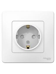 Розетка Systeme Electric BLANCA скрытой устан. с заземл. со шторками, 16А, 250В, белый BLNRS001111