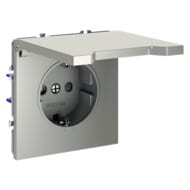 Розетка с защитными шторками и крышкой Voltum S70 VLS040305, серебро