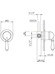 Внешняя часть Nicolazzi Cinquanta смесителя для душа, ручка Petit Mont Blanc, бронза 3406MBZ76