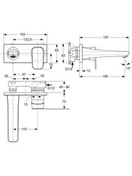 Ideal Standard Lux TONIC II Смеситель встраиваемый для умывальника A6334AA, хром