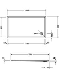 ������ ��������� Duravit Starck 1600�900 � �������������� ��������� 72013100000001