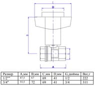 ���� ������� c ����������� 3/4" VALTEC, VT.808.N.05