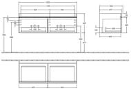Тумба под раковину Villeroy & Boch VENTICELLO A93901VG (1253х502х420) 2 ящика, truffle grey/хром