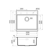 ����� Omoikiri KITAGAWA 57 WH (570�510�220��), ������������, ���� ����� 4993303