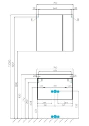���������� ���� AQUATON ���� 70 (130�700�700��) ��� ���������, 2 ������, ����� ����� 1A263402AX010