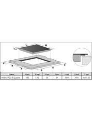 ������������ �������� ������ Korting HIB 68700 B Quadro (590�520) 4 ���� �������, ������