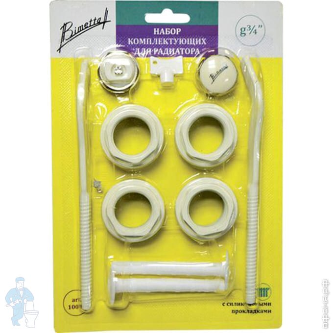 *Комплект для монтажа радиаторов BIMETTA 10019 3/4\" (9 предметов ...