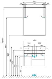 Зеркальный шкаф AQUATON Беверли 65 1A237002BV010 650x150x810 1 дверца, 2 стеклянные полки. белый глянец