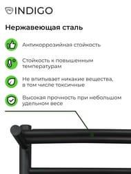 Полотенцесушитель Indigo Line Trinity с/п (electro) 700х300 (скрыт.монт, унив.подкл) черный муар