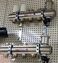 Уценка! Коллекторная группа VALTEC  4 выхода, 1"х3/4" без расходомеров, латунь VTc.594.EMNX.0604
