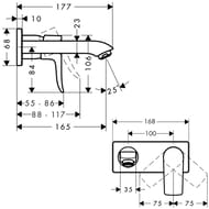 ��������� Hansgrohe Metris 31085000 ��� �����������, ������������, ��������������, ����� 165��, ����