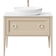 Тумба под раковину KERAMA MARAZZI PLAZA Classic Neo напольная 1+1 ящик 980х466х810, капучино матовый PL.CN.100.1+1\CAP.M