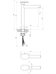 Смеситель для умывальника RAVAK Spring SG 015.20BL, высокий 315 мм, без д/к, черный X070544