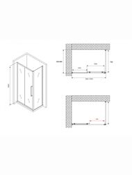 Душевой уголок ABBER Schwarzer Diamant AG30100H-S85 (1000х850х1950) стекло 6мм прозрачное/хром