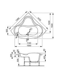 ����� ��������� VAGNERPLAST IRIS 143 (1430�1430�450) �������, ����� VPBA143IRI3X-04