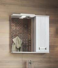 Зеркало-шкаф VIGO Diana 700х150х700 правый с подсветкой, белый, вертикальная фрезеровка