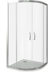 Уголок душевой GOOD DOOR BAS INFINITY R-100-C-CH (100х100) полукруглый, стекло прозрачное 6мм — миниатюра 1