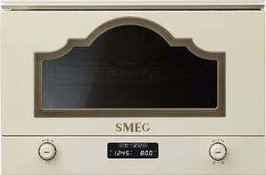 Встраиваемая микроволновая печь SMEG MP722PO (595х390х334 мм), цвет кремовый