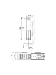 Радиатор стальной AXIS 22 500x600 Ventil, нижнее подкл. 1/2 справа, 1297 Вт,   AXIS225006V