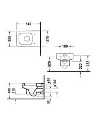 ������ ��������� Duravit Vero 370�545�400�� ������������, � �������� ������� �����, ����� 2217090000