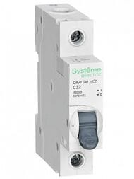 Выключатель Systeme Electric автоматический однополюсный 32А С 4.5kA 230В City9 Set C9F34132