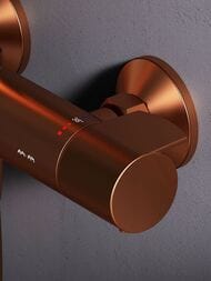 Душевая система AM.PM X-Joy F0785A444 смеситель-термостат, верхний и ручной душ, розовое золото