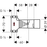 Hansgrohe ������� ����� ��������� �������, ����������� 1/2" 15973180