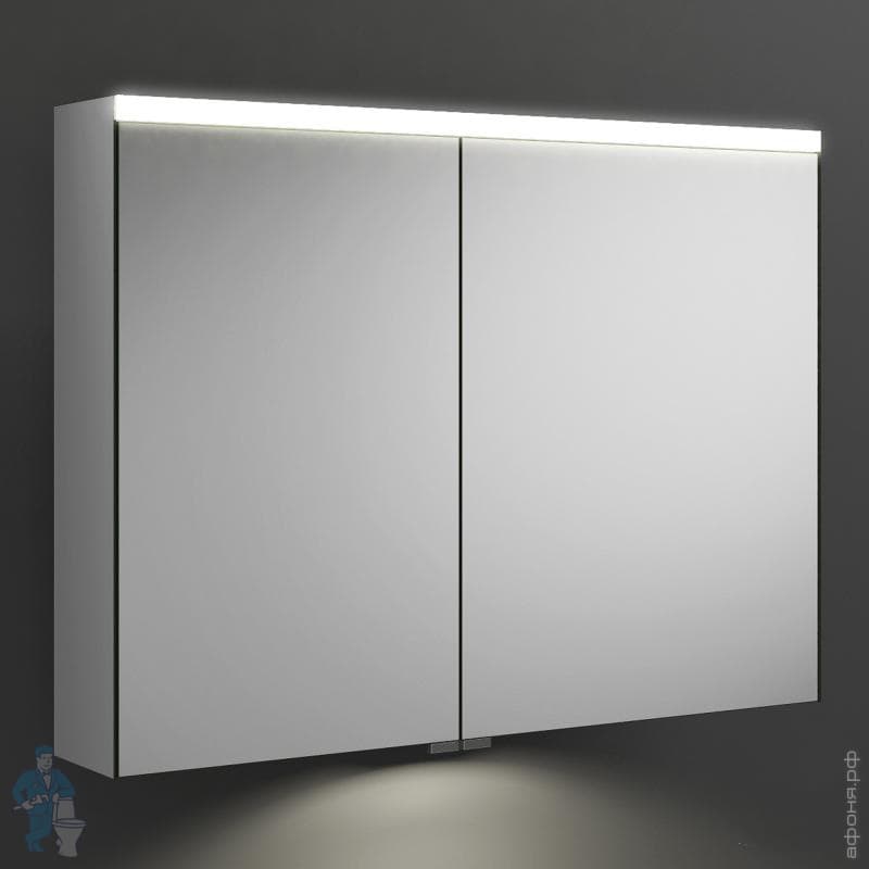 Зеркальный шкаф Burgbad Iveo 908х680х160 LEDх2, розетка, корпус зеркало ...