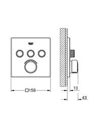 ��������� Grohe SmartControl 29149000 3 ������, ������� �����, �������, ����