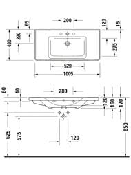���������� ��������� Duravit D-Neo 1005�480�160 �������, WonderGliss, ����� 23671000001