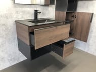 Тумба COMFORTY Франкфурт-75 (750х560х465) подвесная, с раков., дуб шоколадно-коричневый 00-00000889