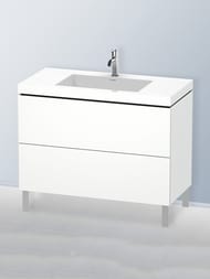Тумба с умывальником Duravit L-Cube 1000х698х480 2 ящика, 1 отв. под смес., белый матовый LC6938O181 — изображение 2