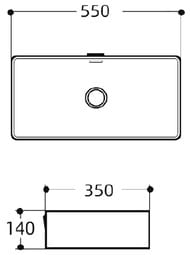 Раковина накладная Aquanet Perfect-3-MB 550х350х140 перелив, без отв. под смеситель, черный 273676