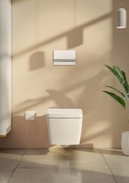 Клавиша смыва двойная VITRA Select стекло, цвет белый глянец, кнопки хром 740-1100