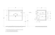 ����� ��� �������� BelBagno KRAFT 46 (710�460�515) ���������, Cemento Grigio KRAFT-700-2C-SO-CG