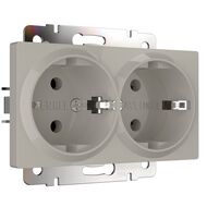 Розетка двойная с заземлением Werkel W1272004, дымчатый