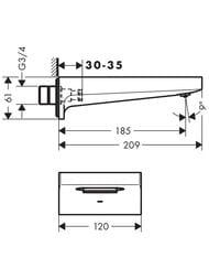Излив на ванну Hansgrohe Metropol 32543670 черный матовый
